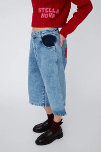 Stella Nova Long Denim Apple Shorts - The Mercantile London