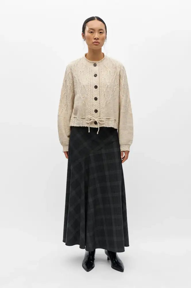 Object Gunvi Macadamia Cable Knitted Cardigan