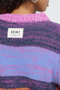 ICHi Alinea Meadow Mauve Striped Knitted Jumper
