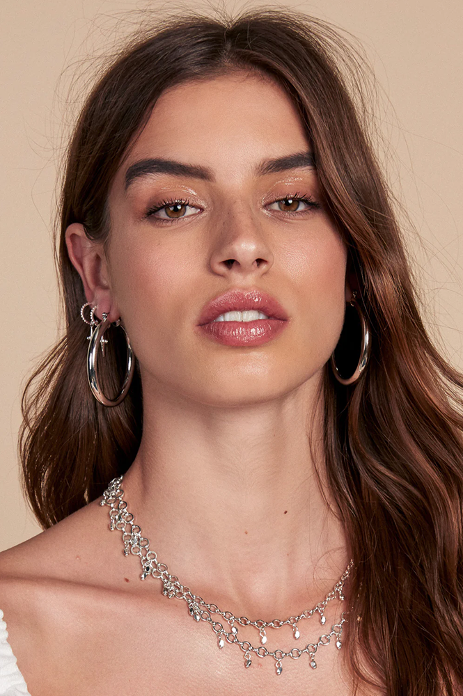 Luv AJ Amalfi Silver Tube Hoops - The Mercantile London