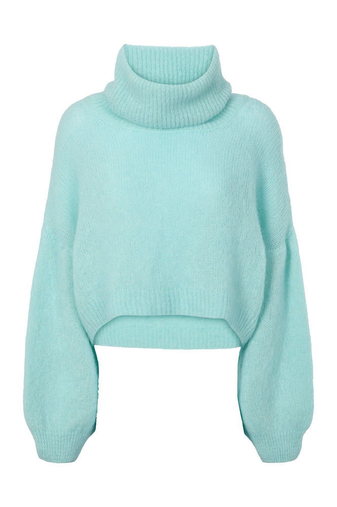 American Dreams Andrea Seafoam Green Cropped Jumper - The Mercantile London