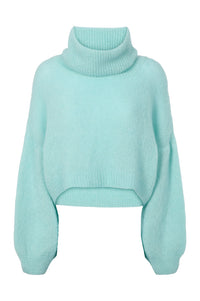 American Dreams Andrea Seafoam Green Cropped Jumper - The Mercantile London