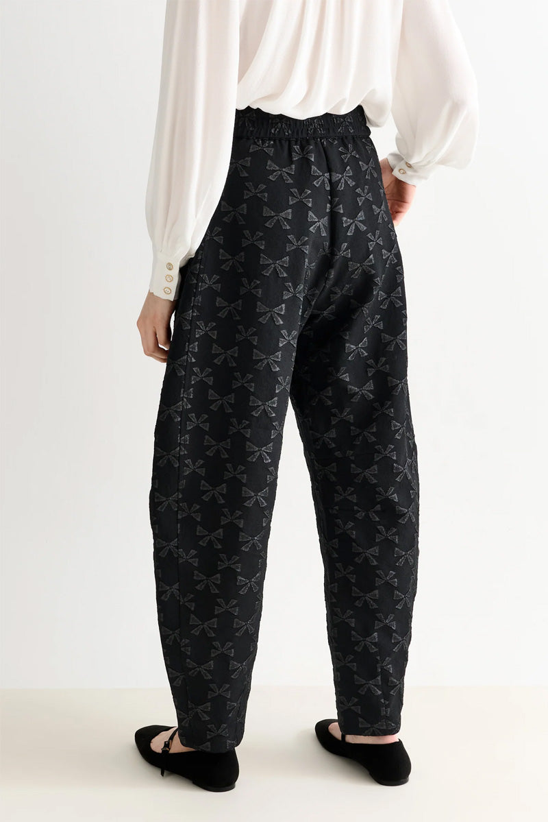 Louche Sutton Bow Jacquard Barrel Trousers - The Mercantile London