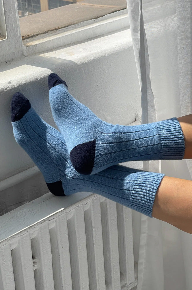 Le Bon Shoppe Classic Cashmere Bluebell Socks - The Mercantile London