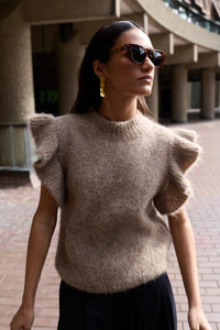 By-Bar Fossy Spencer Biscuit Melee Sleeveless Knit