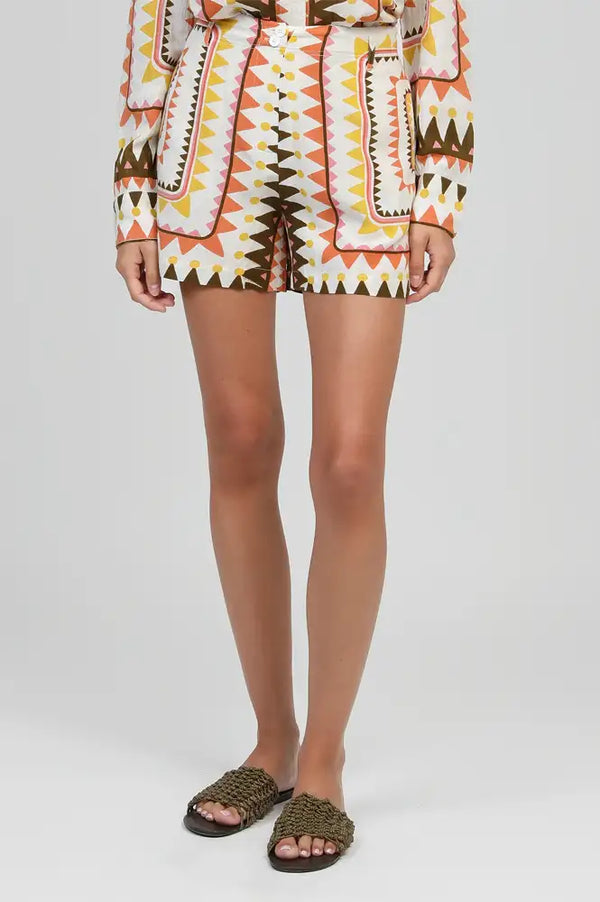 An'ge Rivilane Picoty Olive Shorts - The Mercantile London