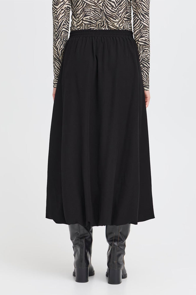 ICHI Lirina Black Bubble Maxi Skirt - The Mercantile London