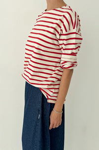 Le Bon Shoppe Marseilles Red Stripe On Cream Top