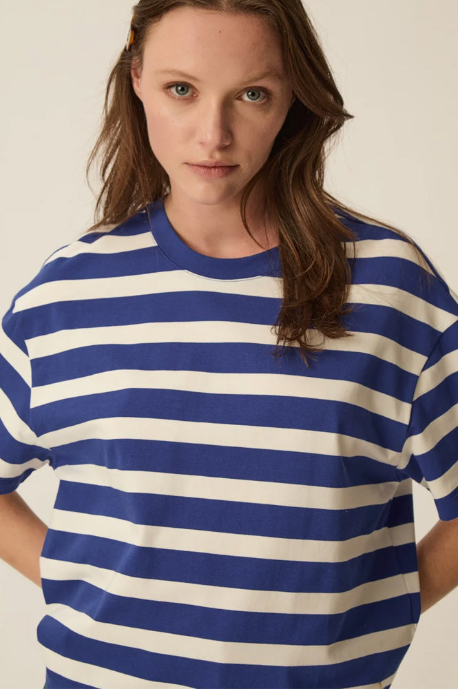 Des Petits Hauts Filma Indigo & Ecru T-Shirt - The Mercantile London