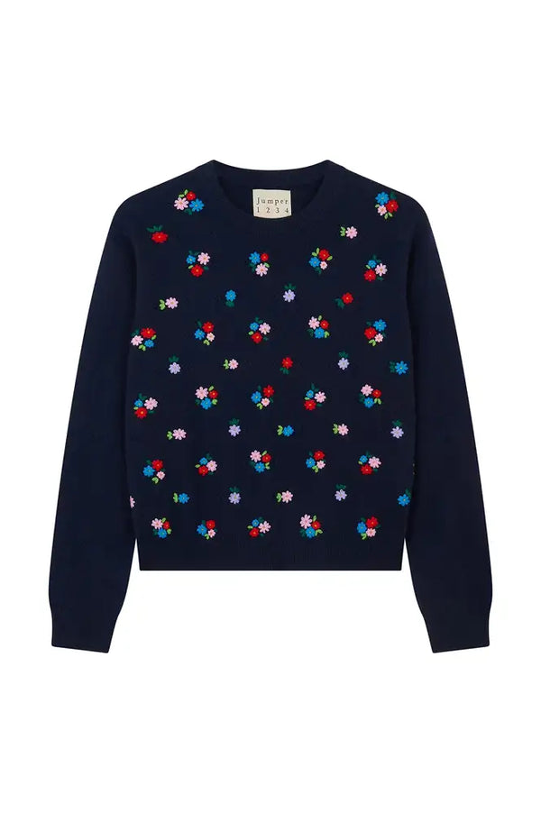 Jumper 1234 Ink Floral Embroidered Jumper
