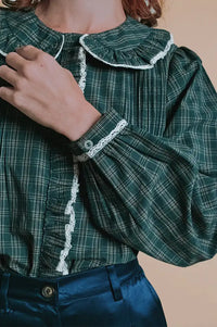 Emile Et Ida Eboto Forest Checks Plissée Blouse