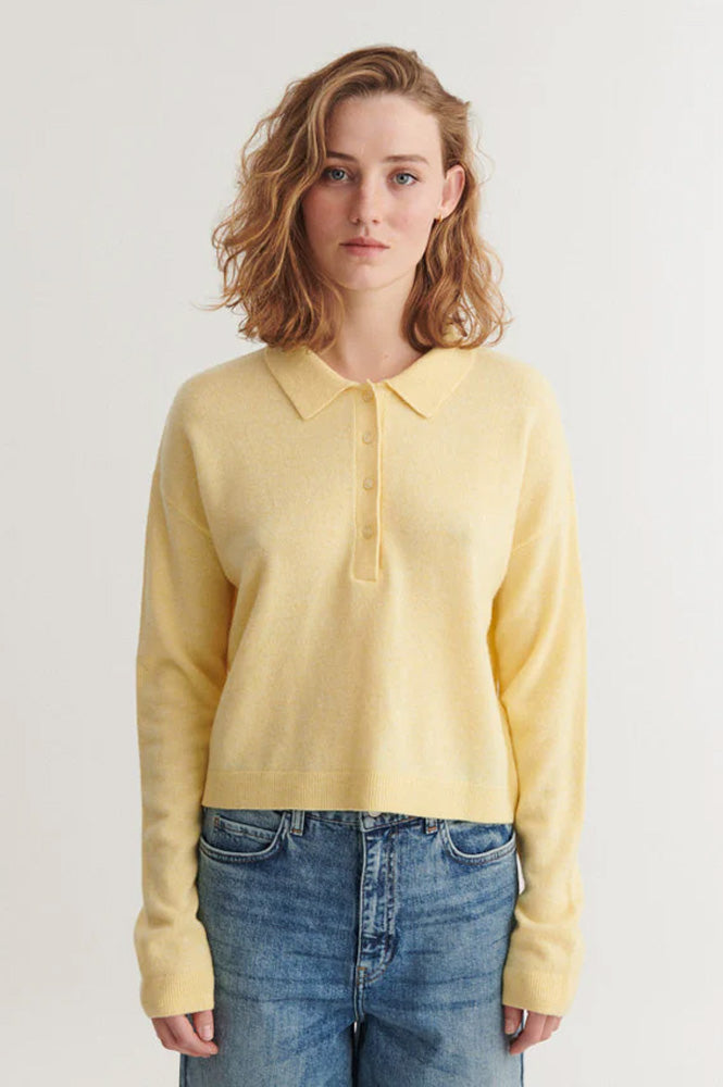 Basic Apparel Selem Sunlight Knitted Polo Sweater - The Mercantile London