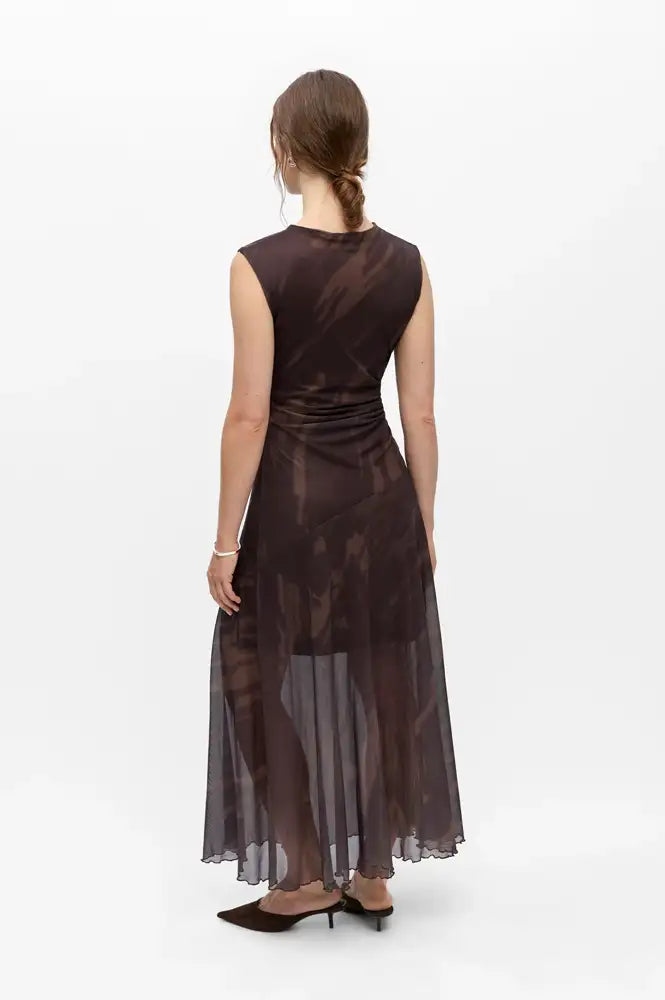 Object Noelle Chocolate Plum Ruched Maxi Dress