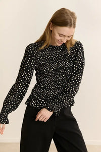 Garance Dean Polka Dot Smocked Blouse