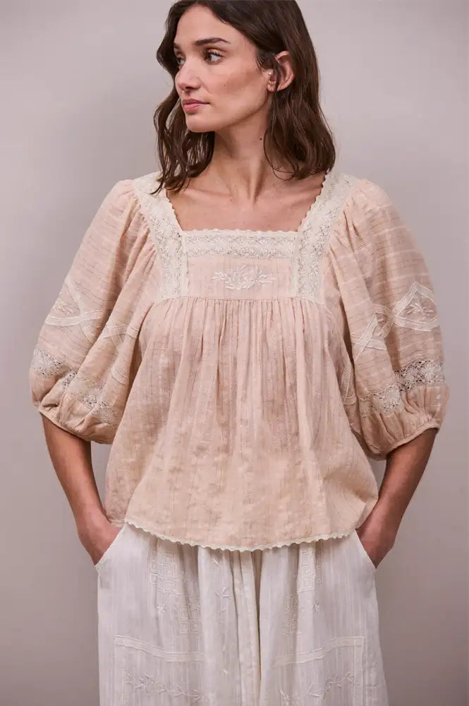 Faune Sima Natural Blush Blouse - The Mercantile London