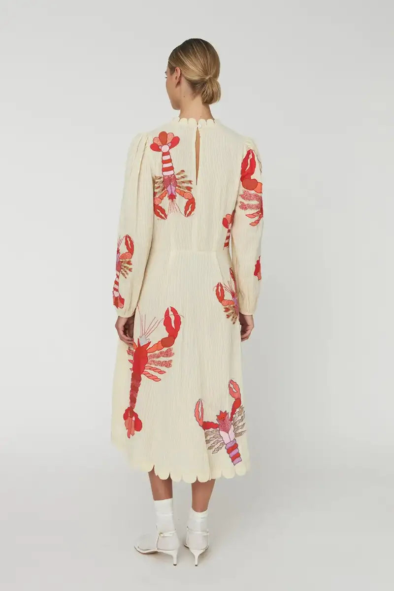 Stella Nova Lobster Embroidered Midi Dress - The Mercantile London