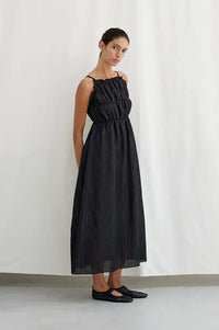 Diarte Encina Wrinkle Black Dress - The Mercantile London