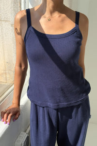 Le Bon Shoppe Eve Pointelle Navy Cami - The Mercantile London