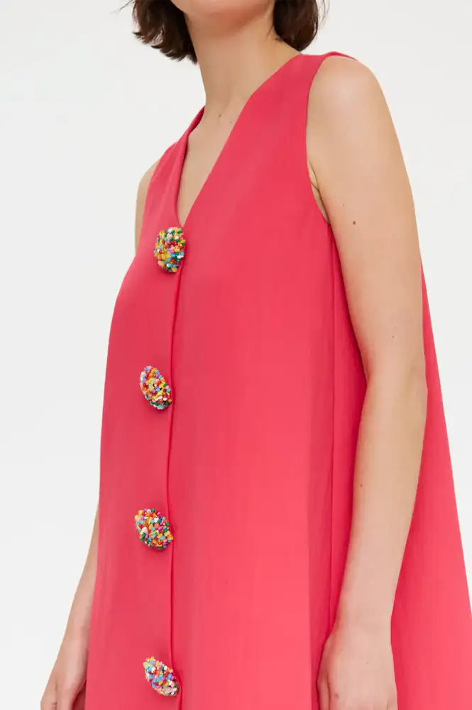 Compania Fantastica Fuchsia Bead Detail Dress - The Mercantile London