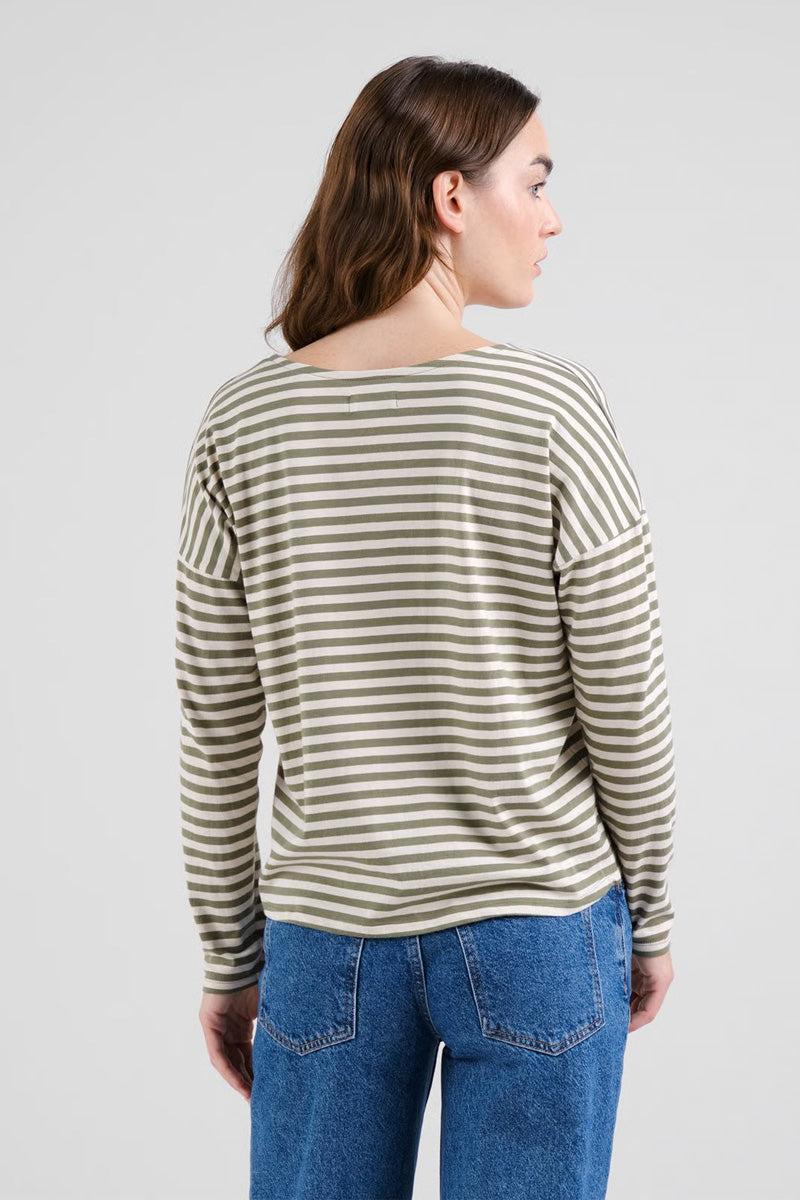Dedicated Humledal Leaf Green Stripe Top - The Mercantile London