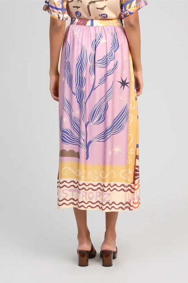 An'ge Rivila Patchwork Printed Midi Skirt - The Mercantile London