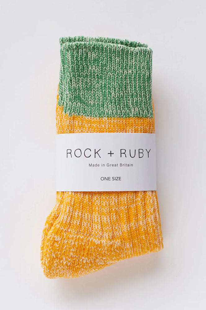 Rock + Ruby Elsie Sunny Yellow Cotton Socks