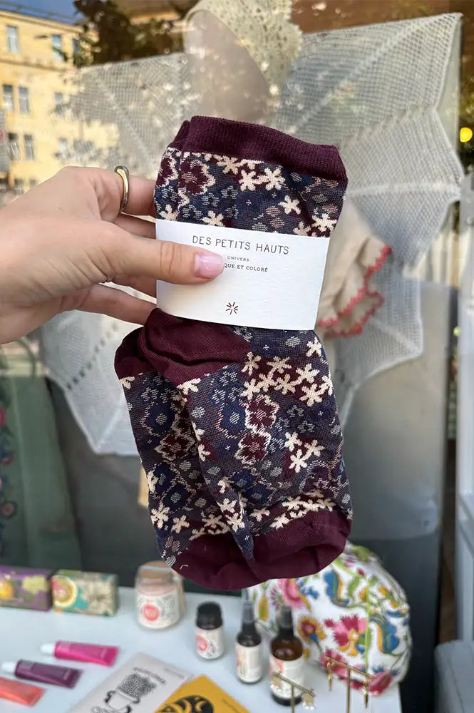 Des Petits Hauts Octavia Floral Jacquard Socks