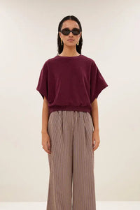 By-Bar Nuki Burgundy Slub Top