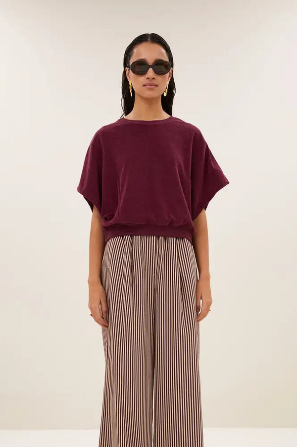 By-Bar Nuki Burgundy Slub Top