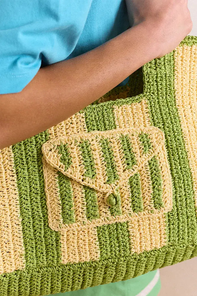 Damson Madder Orla Apple Stripe Beach Bag