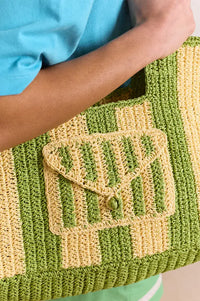 Damson Madder Orla Apple Stripe Beach Bag