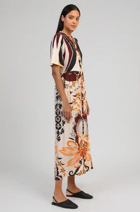 An'ge Obemia Clever Ecru Print Dress - The Mercantile London
