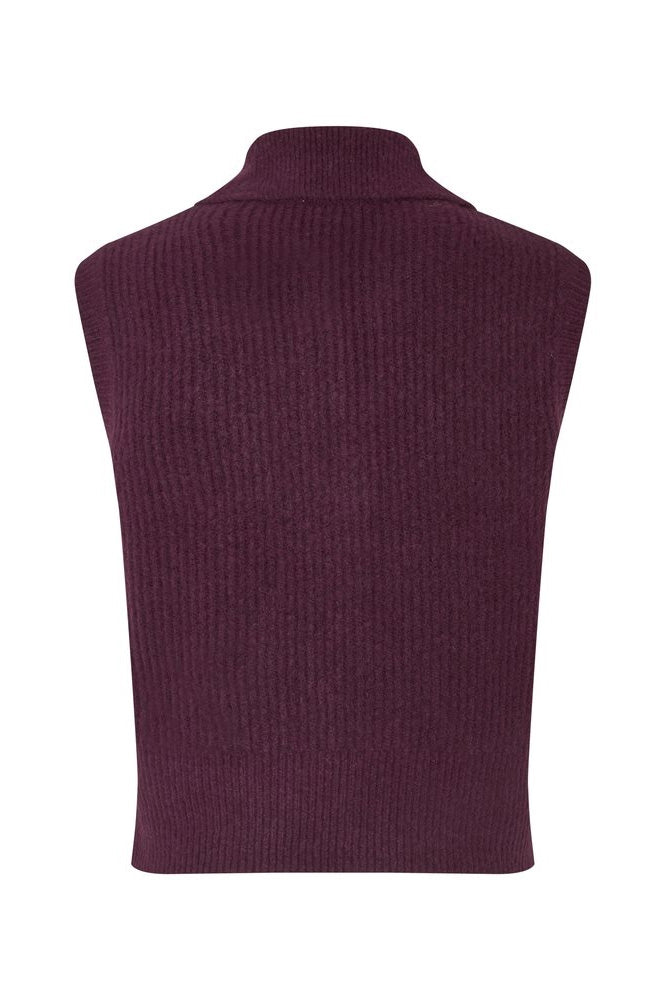 MBYM Ritika Fig Knit Sleeveless Vest - The Mercantile London
