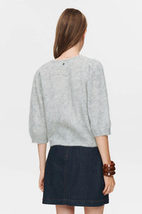 Numph Suri Light Grey Melange Cardigan - The Mercantile London