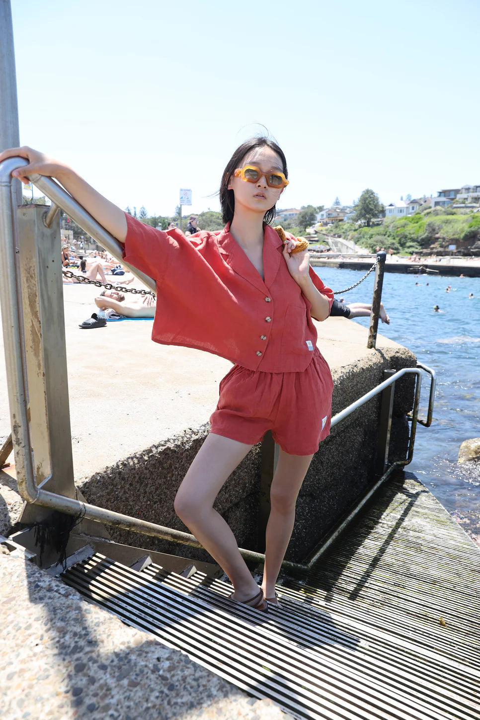 L.F. Markey Maxim Linen Paprika Shirt - The Mercantile London