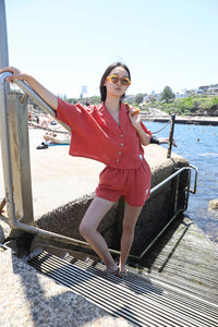 L.F. Markey Maxim Linen Paprika Shirt - The Mercantile London