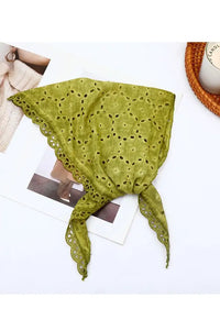 Funkyrel Green Broderie Triangle Scarf