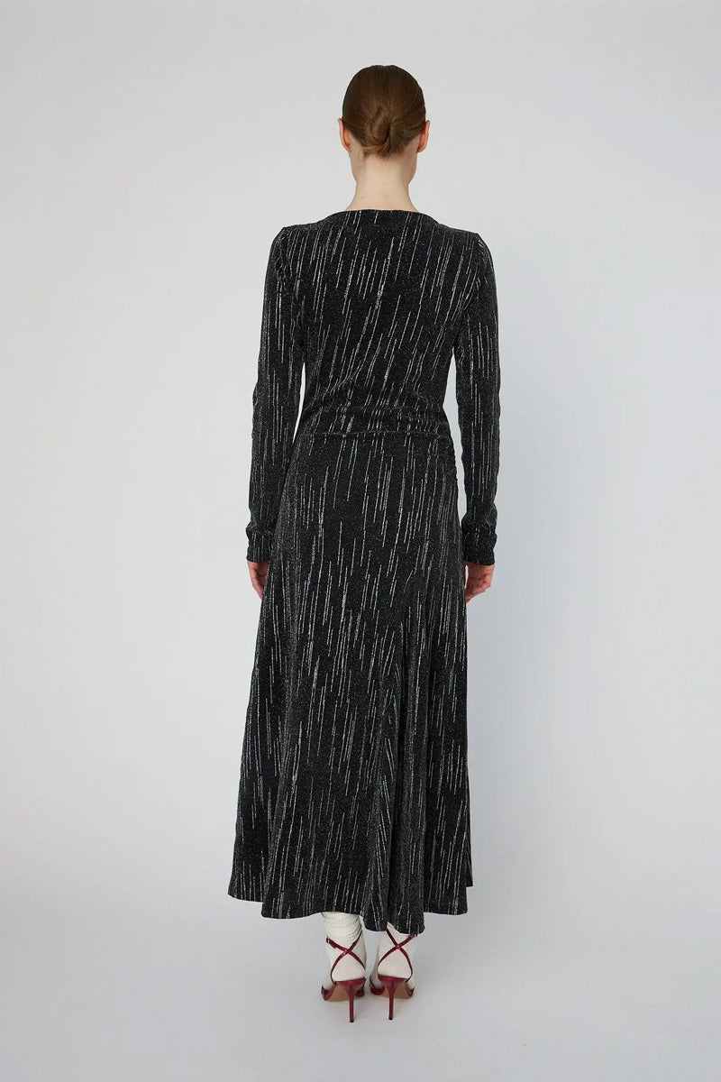 Stella Nova Silver Lurex Jersey Maxi Dress - The Mercantile London