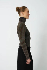 Stella Nova Striped Lurex Gold & Silver Shimmer Top