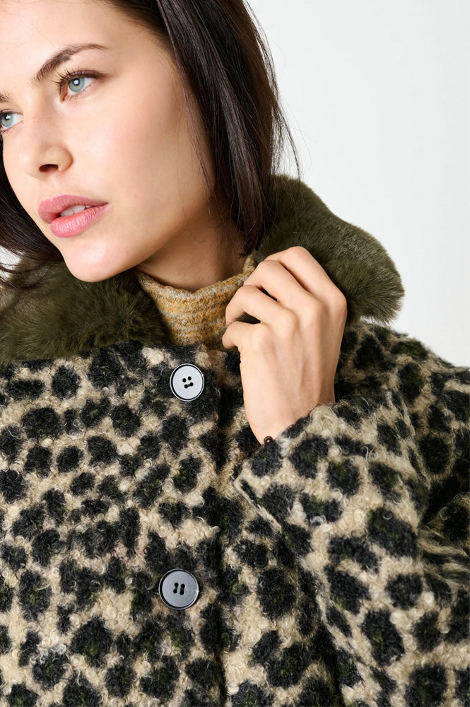 Louche Apple Green Leopard Jacket