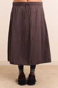 Damson Madder Lainey Merlot Stripe Midi Skirt