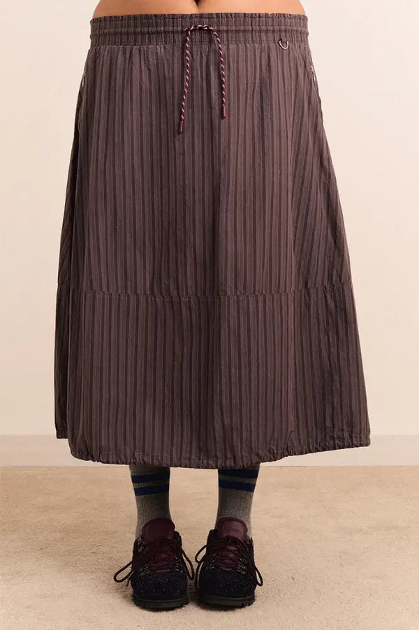 Damson Madder Lainey Merlot Stripe Midi Skirt