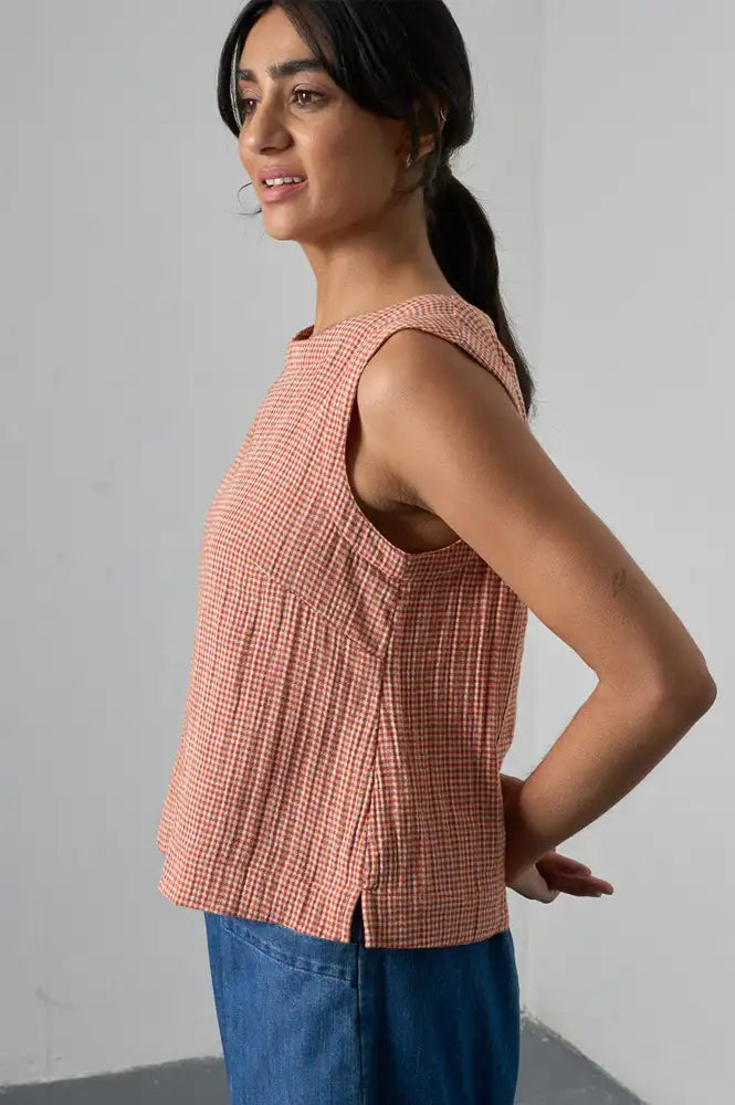 Bibico Pippa Rust Check Top - The Mercantile London