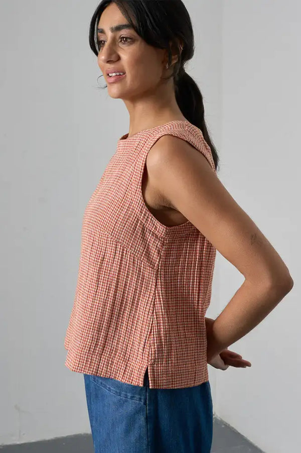 Bibico Pippa Rust Check Top - The Mercantile London