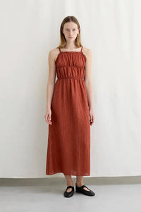 Diarte Encina Wrinkle Brick Dress - The Mercantile London
