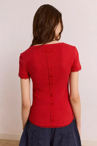 Damson Madder Paige Red V-Neck Top