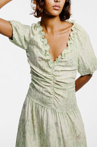 Baum Und Pferdgarten Abelline Distorted Green Dress - The Mercantile London