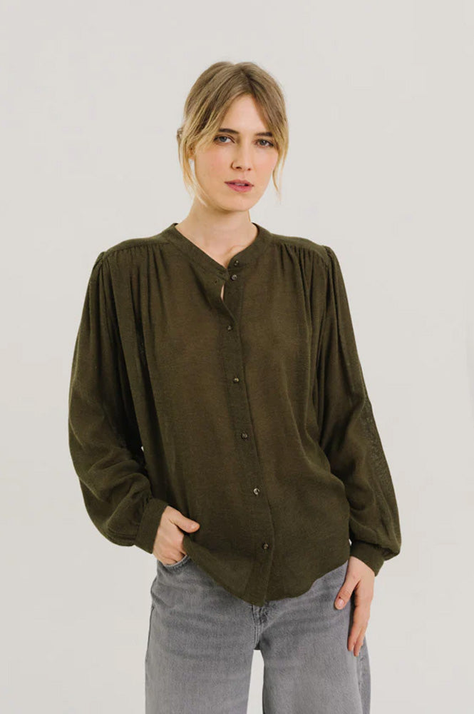Sacrecoeur Gladis Khaki Blouse - The Mercantile London