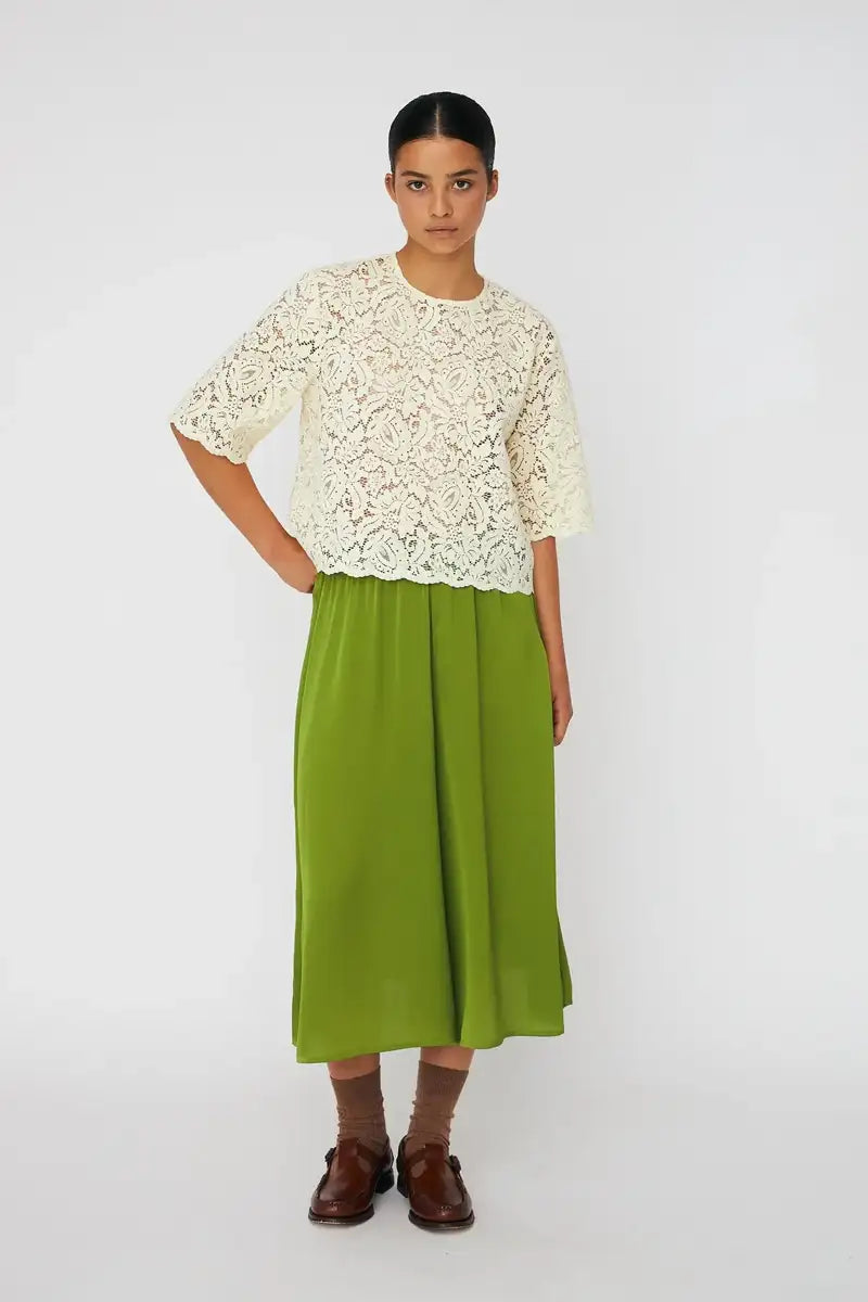 Stella Nova Soft Yellow Lace Top - The Mercantile London