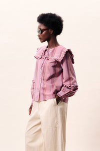 FRNCH Polaris Lilas Stripe Blouse - The Mercantile London